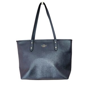 Coach #F16224 Midnight Blue Leather Tote